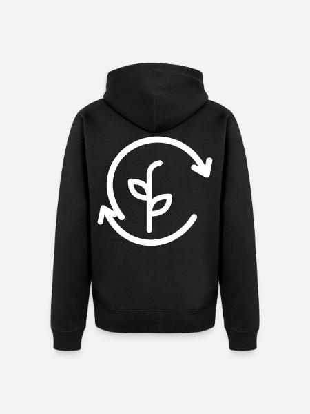 Sprout Circle Wachstumsemblem - Unisex Premium Bio Zip Hoodie - Schwarz