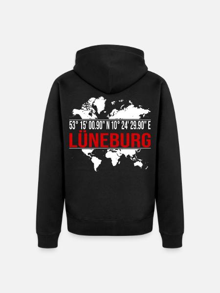 Lüneburg - Unisex Premium Bio Zip Hoodie - Schwarz