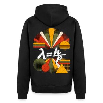 De Broglie-Wellenlänge – Physikalische Gleichung - Unisex Premium Bio Zip Hoodie - Schwarz - Hinten - Nico (187cm)
