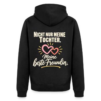 Mama Tochter Freundschaft Beste Freundin - Unisex Premium Bio Zip Hoodie - Schwarz - Hinten - Nico (187cm)