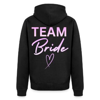 Team Bride - Unisex Premium Bio Zip Hoodie - Schwarz - Hinten - Nico (187cm)