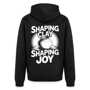 Pottery Artists Shaping Joy Pottery - Unisex Premium Bio Zip Hoodie - Schwarz - Hinten - Nico (187cm)