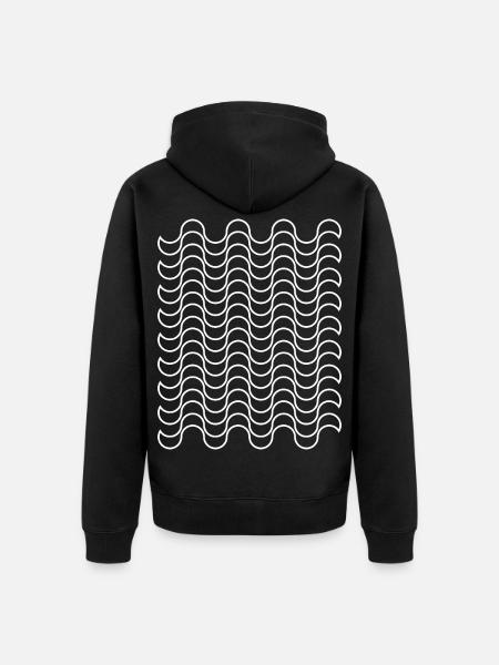 Bauhaus-Wellenmuster - Unisex Premium Bio Zip Hoodie - Schwarz