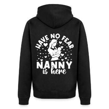 Childcare Provider Have No Fear Is Here Daycare - Unisex Premium Bio Zip Hoodie - Schwarz - Hinten - Nico (187cm)