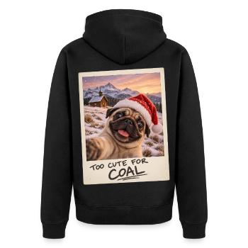 Too Cute For Coal Mops Selfie Weihnachten - Unisex Premium Bio Zip Hoodie - Schwarz - Hinten - Nico (187cm)