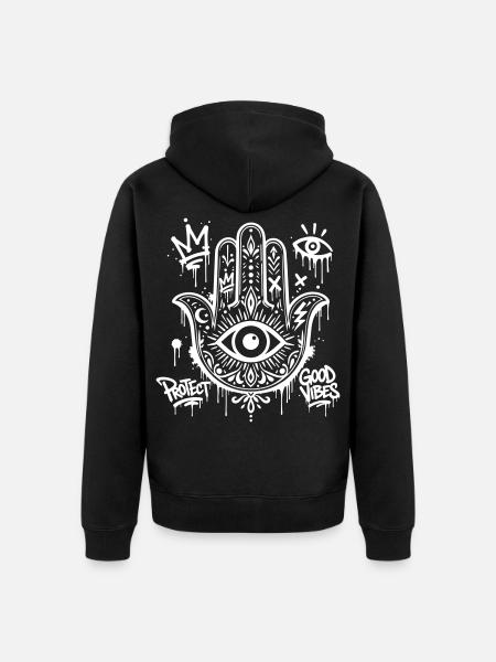 Hamsa - Unisex Premium Bio Zip Hoodie - Schwarz