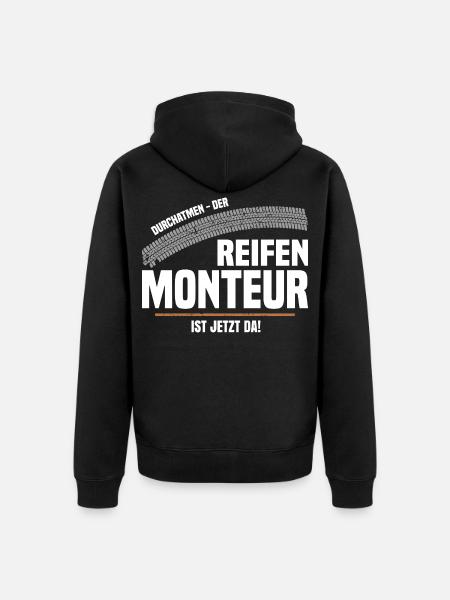Der Reifenmonteur - Unisex Premium Bio Zip Hoodie - Schwarz