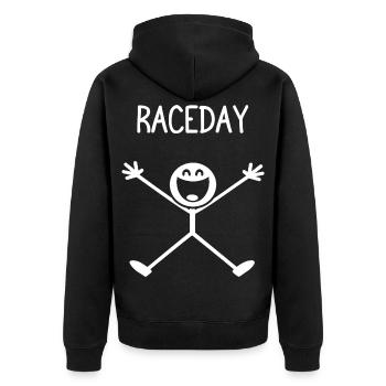 Raceday Car lover car guy mechanic - Unisex Premium Bio Zip Hoodie - Schwarz - Hinten - Nico (187cm)