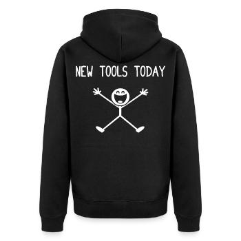 New tools today Car lover car guy mechanic - Unisex Premium Bio Zip Hoodie - Schwarz - Hinten - Nico (187cm)