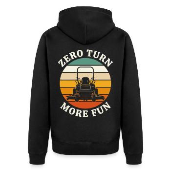 Rasenmäher Aus Leidenschaft Für Hobbygärtner - Unisex Premium Bio Zip Hoodie - Schwarz - Hinten - Nico (187cm)