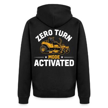 Rasenmähen Ist Meine Therapie Für Rasenmäher Fans - Unisex Premium Bio Zip Hoodie - Schwarz - Hinten - Nico (187cm)
