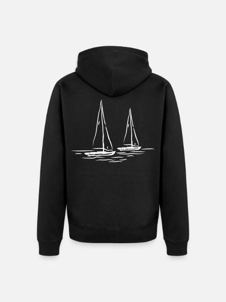 Segelboote Segelboot Segler - Unisex Premium Bio Zip Hoodie - Schwarz