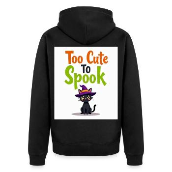 Zu süß, um Cat zu erschrecken - Unisex Premium Bio Zip Hoodie - Schwarz - Hinten - Nico (187cm)