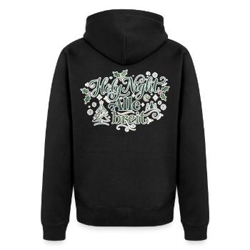 Holy Night Alle breit – Lustiges Weihnachts-Design - Unisex Premium Bio Zip Hoodie - Schwarz - Hinten - Nico (187cm)