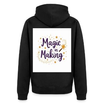 Magie in der Entstehung - Unisex Premium Bio Zip Hoodie - Schwarz - Hinten - Nico (187cm)
