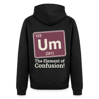 Element der Verwirrung Um  - Unisex Premium Bio Zip Hoodie - Schwarz - Hinten - Nico (187cm)