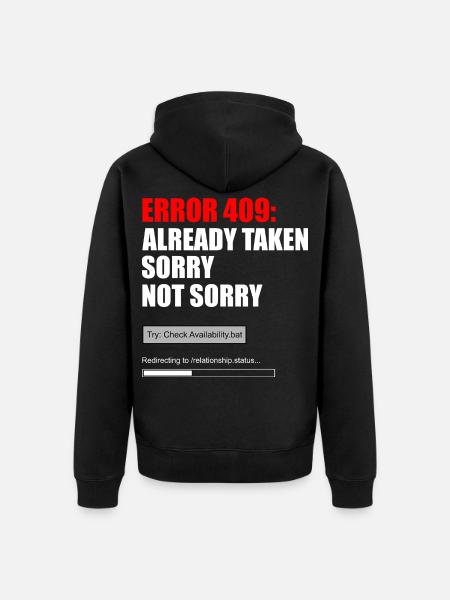 Fehler 409 nicht verfügbar - Unisex Premium Bio Zip Hoodie - Schwarz