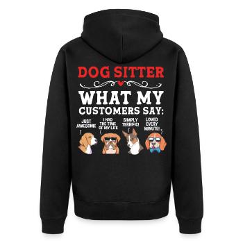 Haustier Sitter Haustiere Babysitter - Unisex Premium Bio Zip Hoodie - Schwarz - Hinten - Nico (187cm)