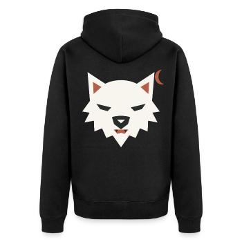 Halloween Werwolf Herren - Unisex Premium Bio Zip Hoodie - Schwarz - Hinten - Nico (187cm)
