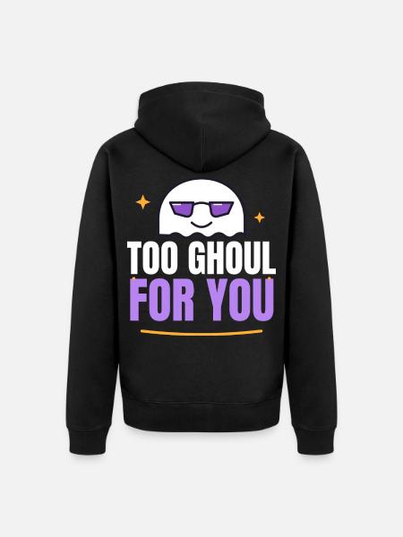 Zu gespenstisch für dich - Unisex Premium Bio Zip Hoodie - Schwarz