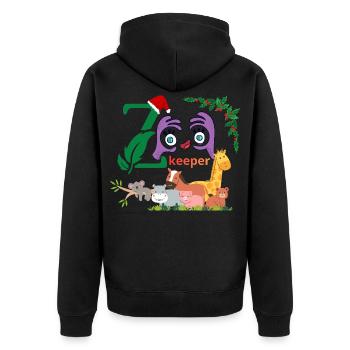 lustiger Tierpfleger - Unisex Premium Bio Zip Hoodie - Schwarz - Hinten - Nico (187cm)