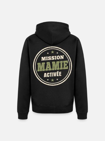 Oma-Mission aktiviert | Zukünftige Großmutter - Unisex Premium Bio Zip Hoodie - Schwarz