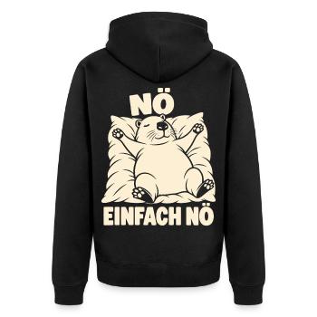 Nö, einfach nö – Schlafendes Capybara - Unisex Premium Bio Zip Hoodie - Schwarz - Hinten - Nico (187cm)