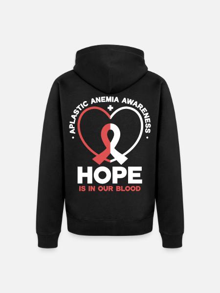 Aplastische Anämie - Hoffnung im Blut - Unisex Premium Bio Zip Hoodie - Schwarz