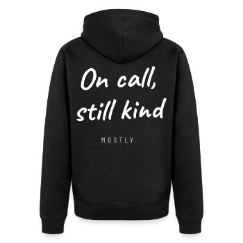 Arzt Krankenhaus Lustig Praxis Visite Aerztin Dokt - Unisex Premium Bio Zip Hoodie - Schwarz - Hinten - Nico (187cm)