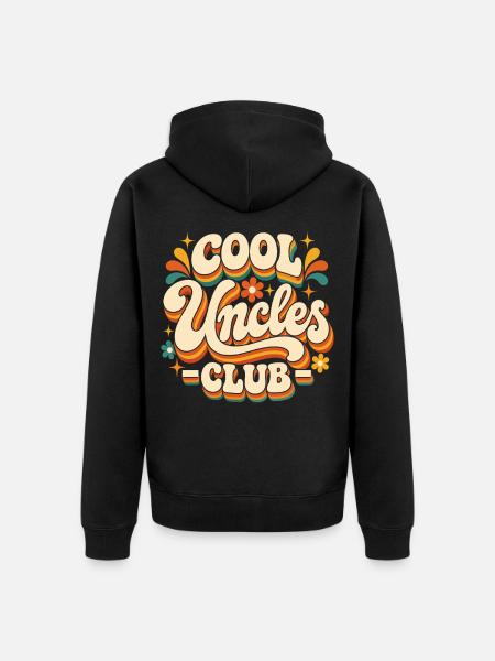 Cool Uncles Club Retro Logo - Unisex Premium Bio Zip Hoodie - Schwarz