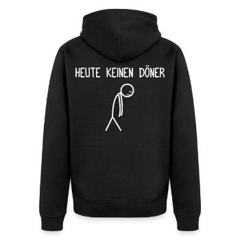 Heute keinen Döner Dönerspieß Dönerliebhaber - Unisex Premium Bio Zip Hoodie - Schwarz - Hinten - Nico (187cm)