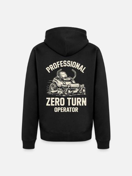 Professioneller Aufsitzmäher Fahrer Gartenbau - Unisex Premium Bio Zip Hoodie - Schwarz
