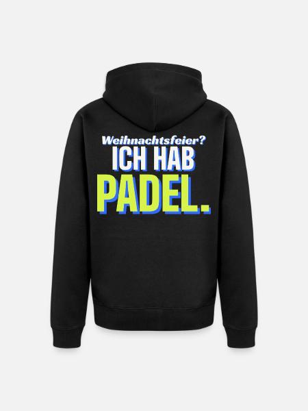 Weihnachtsfeier? Ich hab Padel - Unisex Premium Bio Zip Hoodie - Schwarz