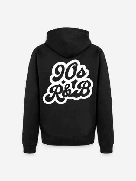 90er R&B Retro-Skript-Logo - Unisex Premium Bio Zip Hoodie - Schwarz