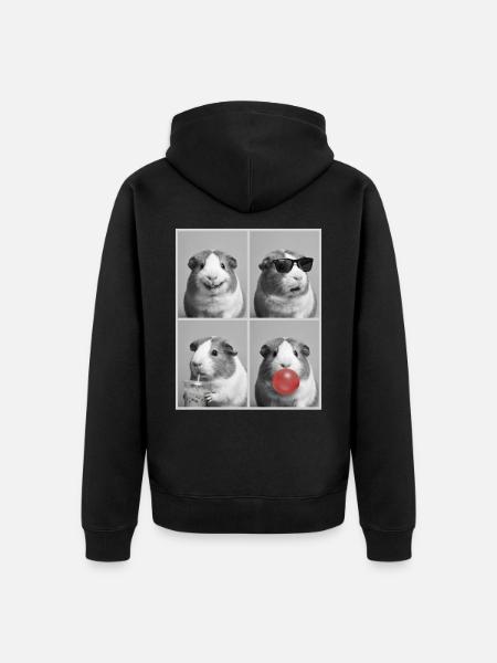 Meerschweinchen Meerschwein - Unisex Premium Bio Zip Hoodie - Schwarz