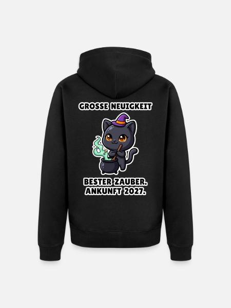 Bester Zauber – Babyankündigung zu Halloween - Unisex Premium Bio Zip Hoodie - Schwarz