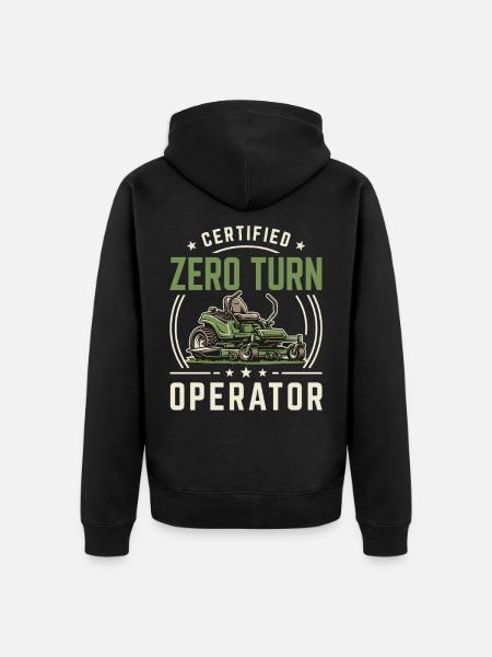 Zertifizierter Rasenmäher Fahrer Aufsitzmäher - Unisex Premium Bio Zip Hoodie - Schwarz