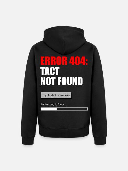 FEHLER 404 — TAKT NICHT GEFUNDEN - Unisex Premium Bio Zip Hoodie - Schwarz