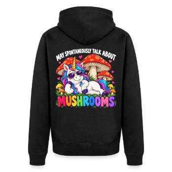 Cute Unicorn Mushroom Lovers - Unisex Premium Bio Zip Hoodie - Schwarz - Hinten - Nico (187cm)
