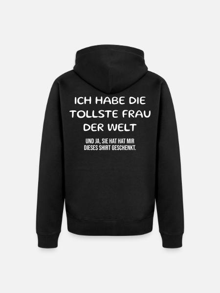 Ehemann Spruch - Unisex Premium Bio Zip Hoodie - Schwarz