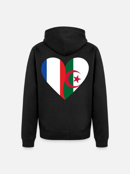 Frankreich Algerien | Französisch-algerisches Geschenk - Unisex Premium Bio Zip Hoodie - Schwarz
