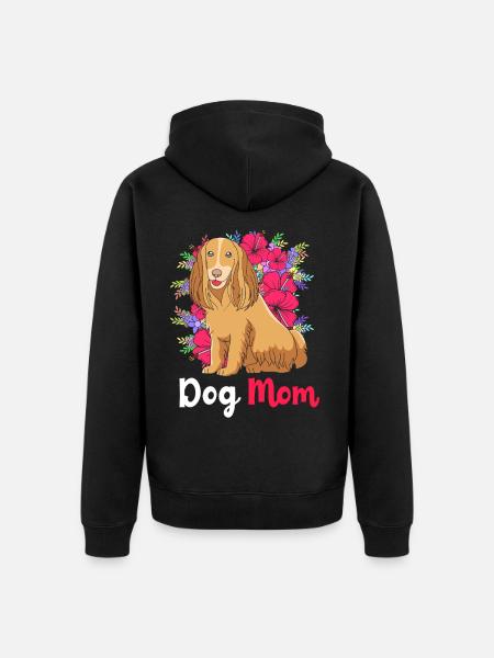 Cocker Spaniel Mama Hundemama - Unisex Premium Bio Zip Hoodie - Schwarz