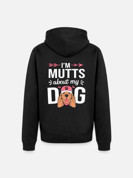 Cocker Spaniel Mama Hundemama - Unisex Premium Bio Zip Hoodie - Schwarz