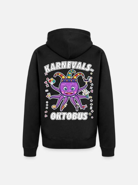 KARNEVAL ACHT ARME NULL HEMMUNGEN - Unisex Premium Bio Zip Hoodie - Schwarz