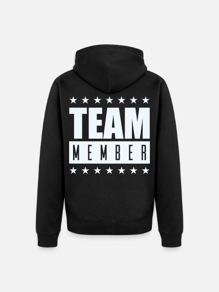 Teammitglied Sternenlogo - Unisex Premium Bio Zip Hoodie - Schwarz