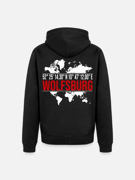 Wolfsburg - Unisex Premium Bio Zip Hoodie - Schwarz