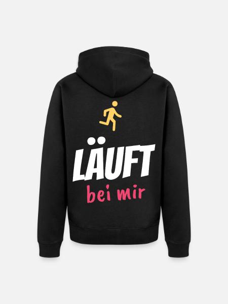 Läuft bei mir – Jugendsprache Spruch - Unisex Premium Bio Zip Hoodie - Schwarz