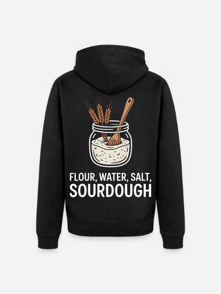 Sauerteigglas Mehl Wasser Salz - Unisex Premium Bio Zip Hoodie - Schwarz