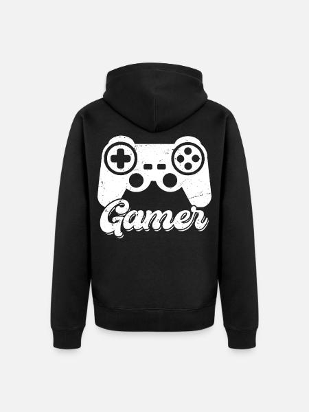 Spieler - Unisex Premium Bio Zip Hoodie - Schwarz