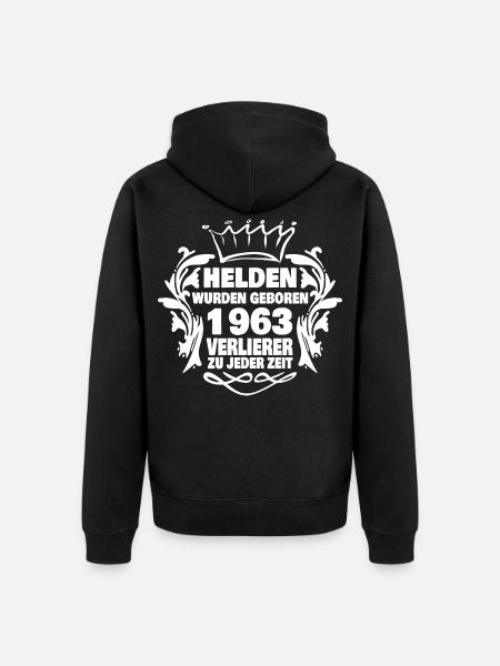 Helden 1963 - Unisex Premium Bio Zip Hoodie - Schwarz